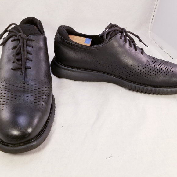 COLE HAAN ZEROGRAND MEN OXFORDS LACES SHOES SNEAKERS BLACK LEATHER SIZE 12 M main image 6